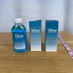 Disney Resorts Hotel Mouthwash New 1.7 oz Vanity Kit Shower Cap